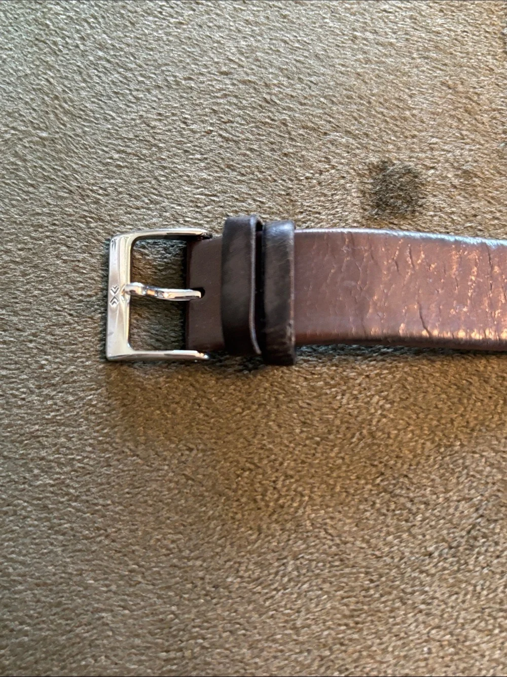 Skagen Silver Case Watch with Taupe Leather Band